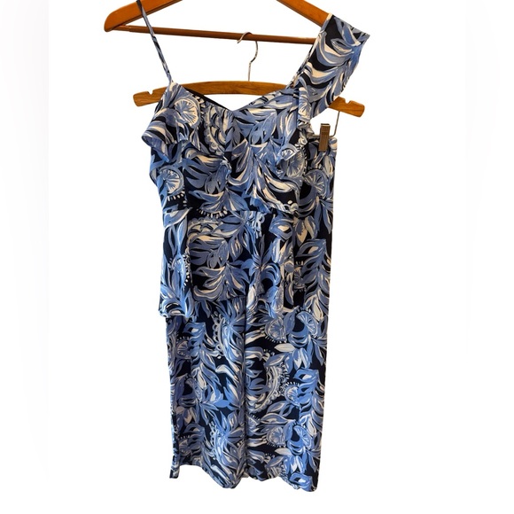 NWT Lilly Pulitzer Auria Top + Avery Crop Pant Sz 0 You’re The Zest Navy - Picture 4 of 9
